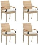 Vidaxl Garden Chairs 4 Pcs Beige And Cream White