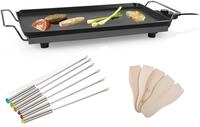 Teppanyaki Tischgrill Grillplatte 60x36cm & 6 Teppan Yaki Gabeln 2500w