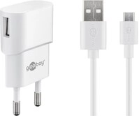 Goobay - Micro-usb-ladeset (5 W), Netzteil Mit Micro-usb-kabel, 1 M, Wei&szlig;.