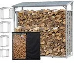 Aluminium Kaminholzregal Au&szlig;en 185 X 70 X 185 Cm Mit Wetterschutz Transparent, Pro -
