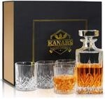 Whisky Karaffe Und Gl&auml;ser Set 5-teilig, Bleifrei Kristallglas, 750ml Dekanter...