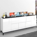 Design-sideboard Stephanie 200x40cm, 5 T&uuml;ren, Klappfach, F&uuml;r Flur Und Wohnzimmer