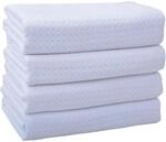 Vivote Microfaser Geschirrt&uuml;cher Wei&szlig; 40x60cm 4er Set Fusselfrei Saugf&auml;hig