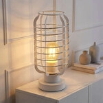 Led Tischlampe Tischleuchte Wohnzimmerlampe Schalter Wei&szlig; Matt Metall H 27,5 Cm