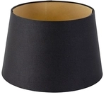 Baumwolllampenschirm Schwarz 25/20/16 Mit Goldenem Interieur