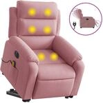 Massagesessel Mit Aufstehhilfe Elektrisch Rosa Samt Vidaxl