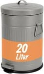 Relaxdays M&uuml;lleimer, 20 Liter, K&uuml;che, Entnehmbarer Inneneimer, Fu&szlig;pedal,