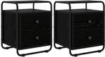 Vidaxl Bedside Cabinet 2 Pcs Black Oak 40 X 36.5 X 50 Cm