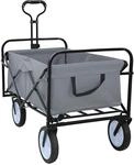 Vidaxl Folding Shopping Trolley With Breaks Grey 94 X 53 X 99 Cm