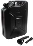 Metallkanister Schwarz 20 Liter Inkl. Ausgie&szlig;er + Halter Benzin Diesel