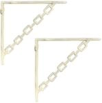 Wandregalhalterungen 2 Stk. Antik Wei&szlig; 21 X 21 X 3.5 Cm Stahl Vidaxl