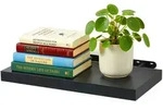 Relaxdays Wandregal, Hxbxt: 4 X 60 X 23 Cm, Holzoptik & Metall, B&uuml;cher, Deko,