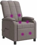 Massage Relaxsessel Taupe Stoff Vidaxl