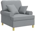 Xl-sessel Mit Kissen Hellgrau Stoff Vidaxl