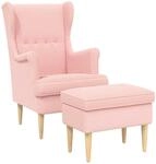 Sessel Mit Fu&szlig;hocker 2 Stk. Rosa Boucl&eacute; Vidaxl