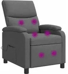 Massage Relaxsessel Dunkelgrau Stoff Vidaxl