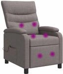 Massage Relaxsessel Taupe Stoff Vidaxl