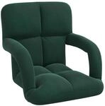 Vidaxl Adjustable Floor Chair Dark Green Velvet