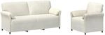Sofa Set 2 Stk. Creme Samt Vidaxl