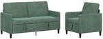 Sofa Set Mit Stauraum 2 Stk. Meergr&uuml;n Polyester Vidaxl