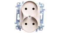 Simon 10 Doppelsteckdose B/u Creme 16a 250v Ip20 Cg2m.01/41