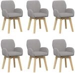 Drehstuhl Esszimmer 6 Stk. Boucl&eacute; Hellgrau 54 X 58 X 87 Cm Vidaxl