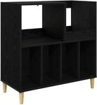 Plattenspieler Stand Schwarz Eichen-optik 82 X 39,5 X 82,5 Cm Vidaxl