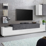 Tv-schrank 240 Cm, 4 F&auml;cher, 3 T&uuml;ren, Modernes Design, Corona Low Ardesia