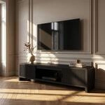Fernsehschrank Lukkodso 150x40x40 Cm Schwarz [en.casa]