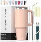 Thermosbecher 591ml Mit Griff Und Strohhalm, Doppelwandig, Auslaufsicher