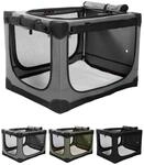 Faltbare Hundebox F&uuml;r Mittlere Hunde, Transportbox Auto, Grau 60x42x42cm