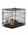 Lionto Transportk&auml;fig F&uuml;r Katzen Aus Metall, Stabil & Klappbar Mit Trennwand &