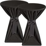 2x Premium Stehtischhusse Blickdicht Schwarz &Oslash; 70-75 Cm