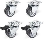 4er Set Doppel-lenkrolle &Oslash; 50 Mm 2x Bremse + 2x Ohne Bremse