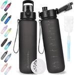 Trinkflasche 1l Mit Filter, Bpa-frei, Tritan, Auslaufsicher, Sport, Outdoor, B&uuml;ro
