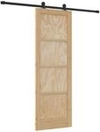 Vidaxl Sliding Door Natural And Black 73.5 X 211 Cm Solid Pine Wood