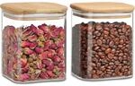 Vorratsgl&auml;ser 2er-set 800ml Mit Luftdichtem Bambusdeckel