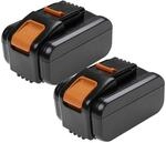 Extensilo 2x Akku Kompatibel Mit Rockwell Rk2863k Rs2314, Rk2860, Rk2860k2,...