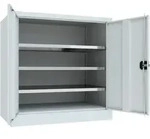 Stier Fl&uuml;gelt&uuml;renschrank, 1000x1000x600 Mm, 2 B&ouml;den Verzinkt, Ral 7035