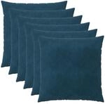 Kissenbezug 6 Pcs Heerlen Blau 60 X 60 Cm Samt Vidaxl