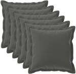 Kissenbezug 6 Stk. Houten Anthrazit 80 X 80 Cm Polyester Vidaxl