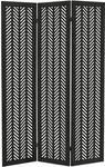 Ml-design Paravent Raumteiler 3-teilig Kobe, Schwarz, 170x121 Cm, Aus Holz,...