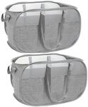 2er-pack Faltbare W&auml;schek&ouml;rbe Mit Mesh, 65l, Grau
