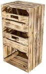 Regalkiste "willi" In Geflammt Mit Zwei Schubladen 68x40x31