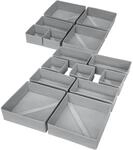 Schubladen Organizer 15 St&uuml;ck Faltbar F&uuml;r Kleidung Socken Unterw&auml;sche Grau...