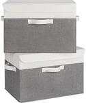 Aufbewahrungsboxen Mit Deckel, 2er Set, Faltbar, Leinenoptik, 43x30x29cm,...