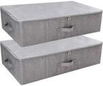 Unterbett-aufbewahrungsboxen 2er-set Mit Rei&szlig;verschluss, Faltbar, Dunkelgrau