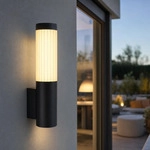 Led Au&szlig;enwandleuchte Wandlampe Garten Warmwei&szlig; Schwarz Edelstahl Ip44 H 27,5...