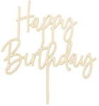 Kuchenaufsatz &bdquo;alles Gute Zum Geburtstag&ldquo; Aus Holz, 16,5 Cm