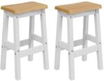 Vidaxl High Bar Stool Ekai 2 Pcs White 40 X 29 X 63 Cm Solid Pine Wood